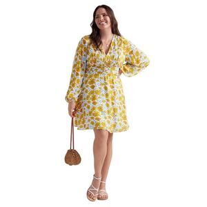 Vera for Anthropologie Gold Buttercup Floral Mini Dress